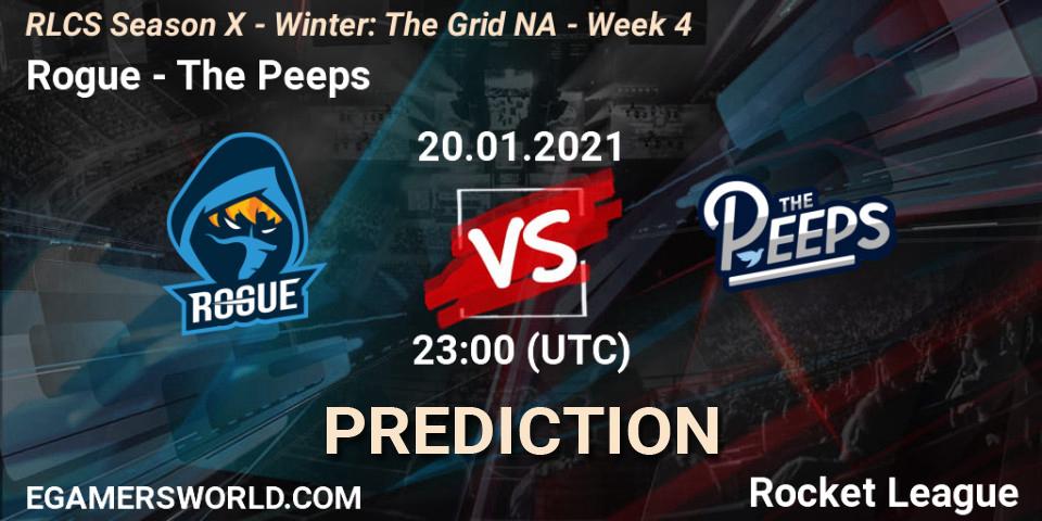 Rogue - The Peeps: Maç tahminleri. 20.01.2021 at 23:00, Rocket League, RLCS Season X - Winter: The Grid NA - Week 4