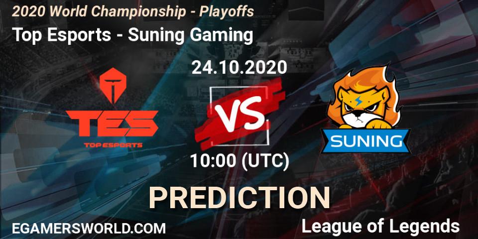 Top Esports - Suning Gaming: Maç tahminleri. 25.10.20, LoL, 2020 World Championship - Playoffs