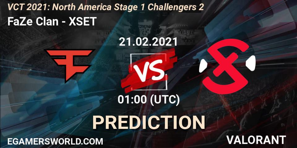 FaZe Clan - XSET: Maç tahminleri. 20.02.2021 at 23:45, VALORANT, VCT 2021: North America Stage 1 Challengers 2