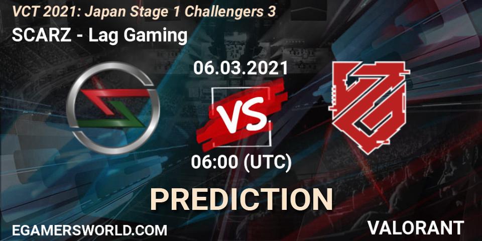 SCARZ - Lag Gaming: Maç tahminleri. 06.03.2021 at 06:00, VALORANT, VCT 2021: Japan Stage 1 Challengers 3