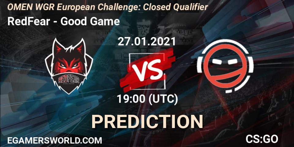 RedFear - Good Game: Maç tahminleri. 27.01.2021 at 19:40, Counter-Strike (CS2), OMEN WGR European Challenge: Closed Qualifier
