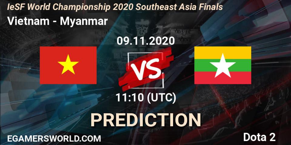 Vietnam - Myanmar: Maç tahminleri. 09.11.2020 at 11:14, Dota 2, IeSF World Championship 2020 Southeast Asia Finals