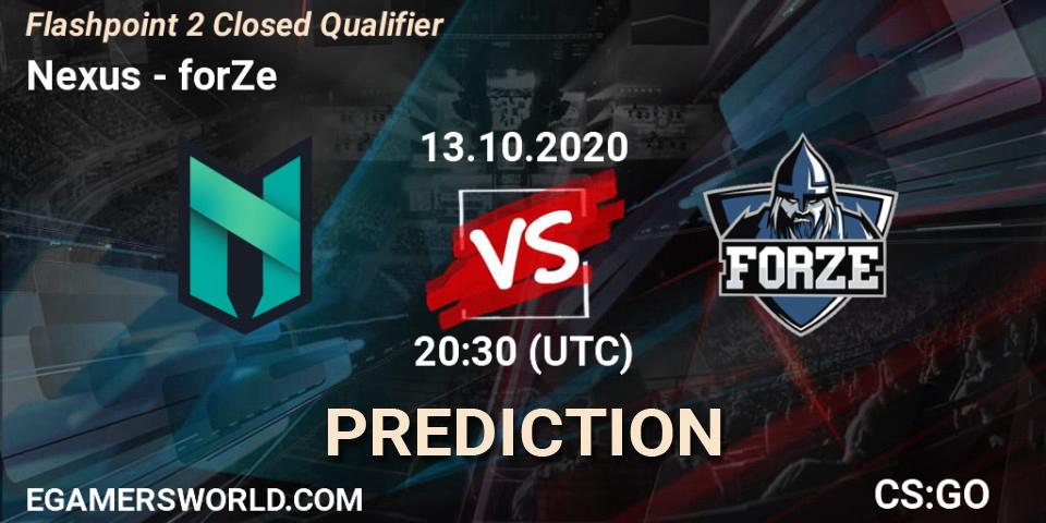 Nexus - forZe: Maç tahminleri. 13.10.2020 at 21:00, Counter-Strike (CS2), Flashpoint 2 Closed Qualifier