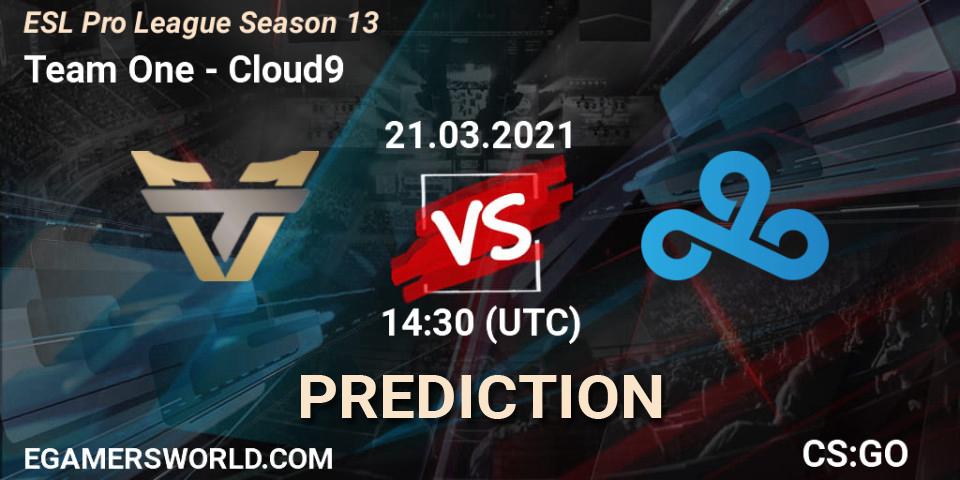 Team One - Cloud9: Maç tahminleri. 21.03.2021 at 15:30, Counter-Strike (CS2), ESL Pro League Season 13