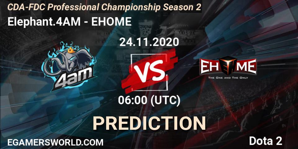 Elephant.4AM - EHOME: Maç tahminleri. 24.11.2020 at 06:06, Dota 2, CDA-FDC Professional Championship Season 2