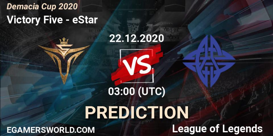 Victory Five - eStar: Maç tahminleri. 22.12.2020 at 03:00, LoL, Demacia Cup 2020