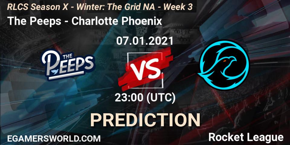 The Peeps - Charlotte Phoenix: Maç tahminleri. 14.01.2021 at 23:00, Rocket League, RLCS Season X - Winter: The Grid NA - Week 3