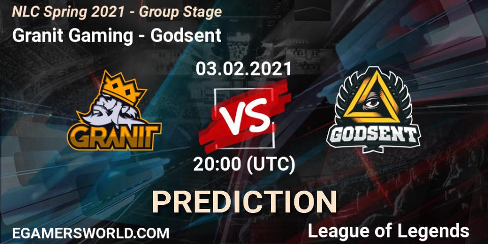 Granit Gaming - Godsent: Maç tahminleri. 03.02.2021 at 20:15, LoL, NLC Spring 2021 - Group Stage