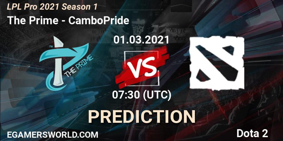 The Prime - CamboPride: Maç tahminleri. 01.03.2021 at 07:35, Dota 2, LPL Pro 2021 Season 1
