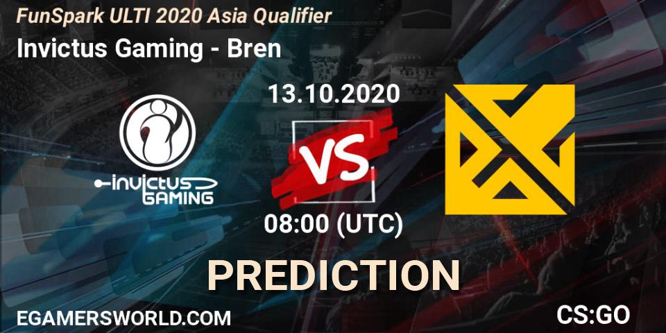 Invictus Gaming - Bren: Maç tahminleri. 13.10.2020 at 08:10, Counter-Strike (CS2), FunSpark ULTI 2020 Asia Qualifier
