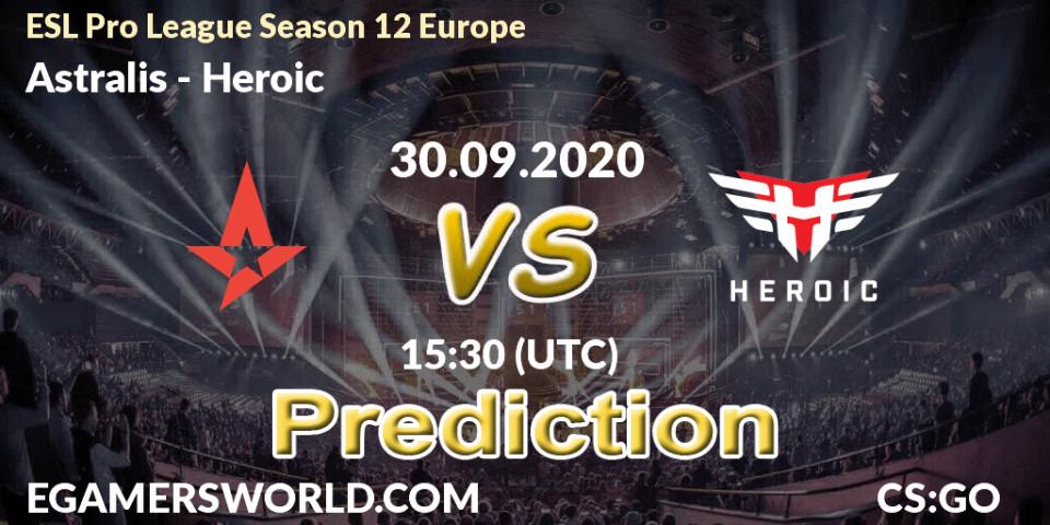 Astralis - Heroic: Maç tahminleri. 30.09.20, CS2 (CS:GO), ESL Pro League Season 12 Europe