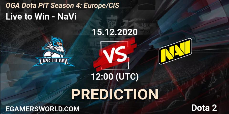 Live to Win - NaVi: Maç tahminleri. 15.12.2020 at 12:21, Dota 2, OGA Dota PIT Season 4: Europe/CIS