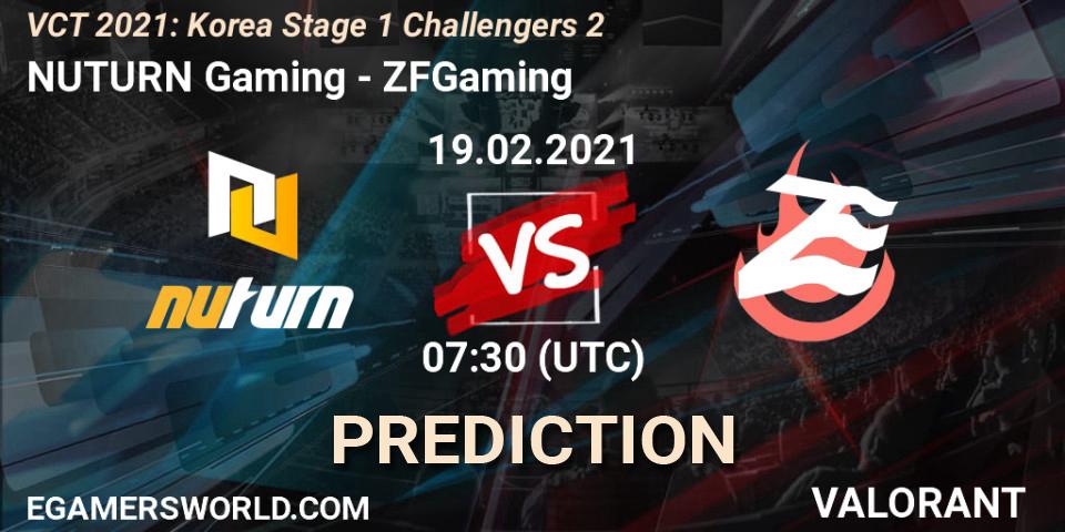 NUTURN Gaming - ZFGaming: Maç tahminleri. 19.02.2021 at 11:30, VALORANT, VCT 2021: Korea Stage 1 Challengers 2