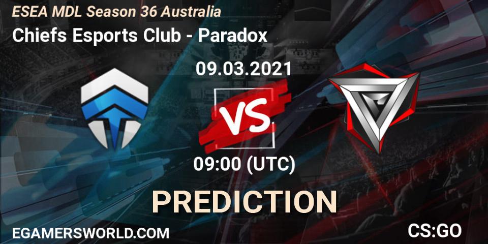 Chiefs Esports Club - Paradox: Maç tahminleri. 09.03.2021 at 09:00, Counter-Strike (CS2), MDL ESEA Season 36: Australia - Premier Division