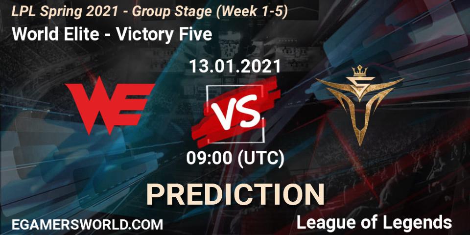 World Elite - Victory Five: Maç tahminleri. 13.01.2021 at 09:00, LoL, LPL Spring 2021 - Group Stage (Week 1-5)