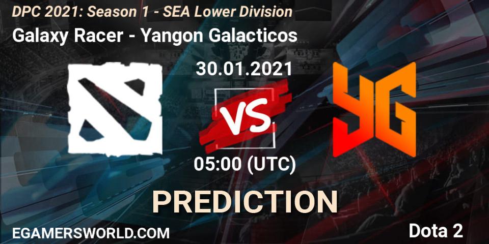 Galaxy Racer - Yangon Galacticos: Maç tahminleri. 30.01.2021 at 05:01, Dota 2, DPC 2021: Season 1 - SEA Lower Division