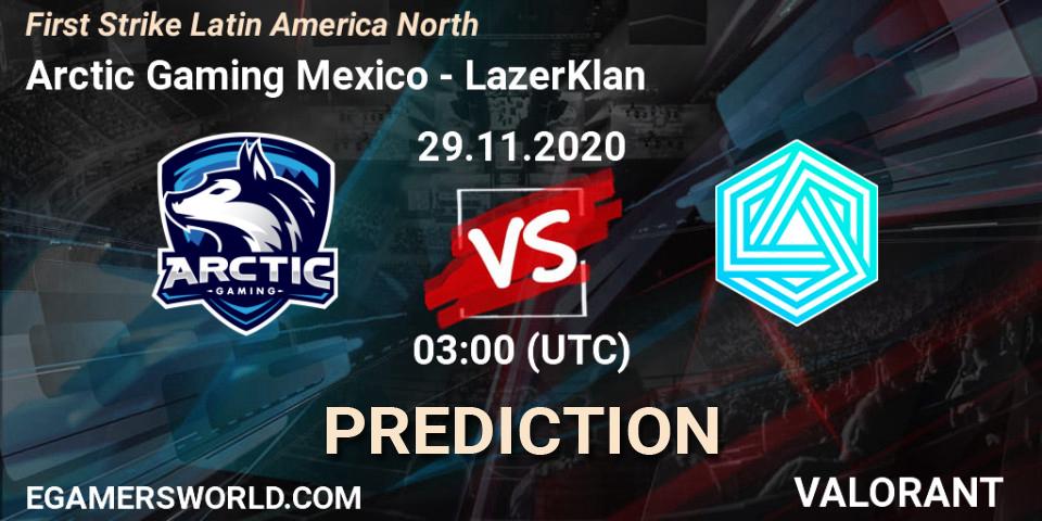 Arctic Gaming Mexico - LazerKlan: Maç tahminleri. 29.11.2020 at 03:00, VALORANT, First Strike Latin America North