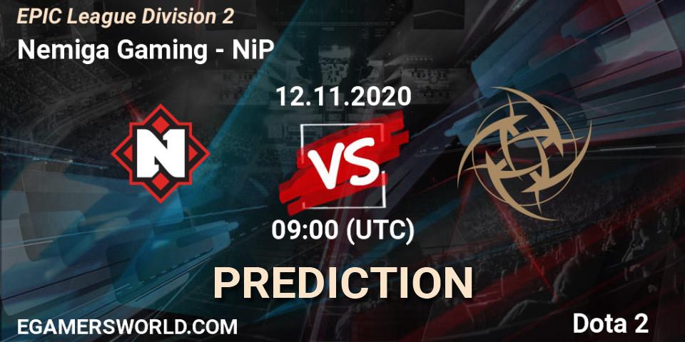 Nemiga Gaming - NiP: Maç tahminleri. 12.11.20, Dota 2, EPIC League Division 2