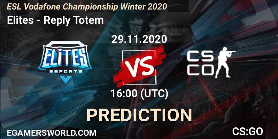 Elites - Reply Totem: Maç tahminleri. 29.11.2020 at 16:05, Counter-Strike (CS2), ESL Vodafone Championship Winter 2020