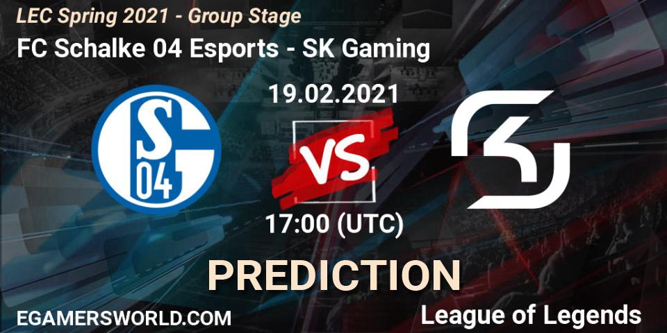 FC Schalke 04 Esports - SK Gaming: Maç tahminleri. 19.02.2021 at 17:00, LoL, LEC Spring 2021 - Group Stage