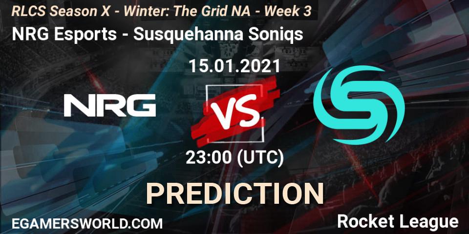 NRG Esports - Susquehanna Soniqs: Maç tahminleri. 15.01.2021 at 23:00, Rocket League, RLCS Season X - Winter: The Grid NA - Week 3