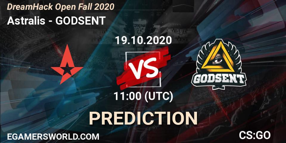 Astralis - GODSENT: Maç tahminleri. 19.10.2020 at 11:00, Counter-Strike (CS2), DreamHack Open Fall 2020