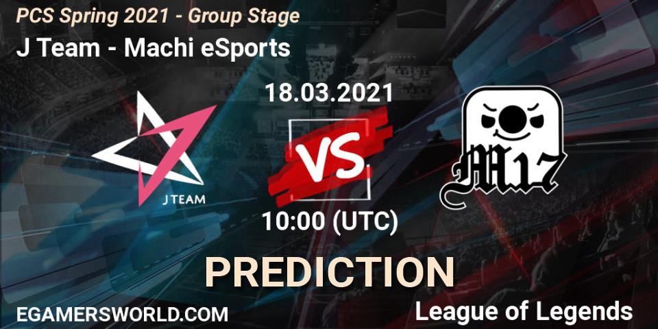 J Team - Machi eSports: Maç tahminleri. 18.03.2021 at 10:00, LoL, PCS Spring 2021 - Group Stage