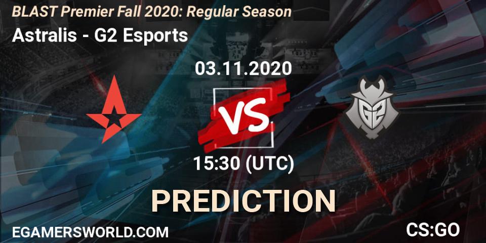 Astralis - G2 Esports: Maç tahminleri. 03.11.2020 at 15:30, Counter-Strike (CS2), BLAST Premier Fall 2020: Regular Season