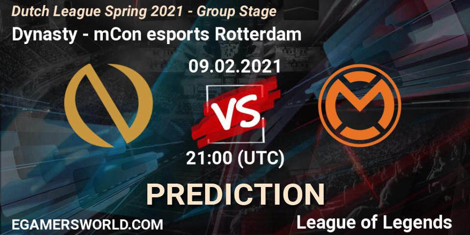Dynasty - mCon esports Rotterdam: Maç tahminleri. 09.02.2021 at 21:00, LoL, Dutch League Spring 2021 - Group Stage