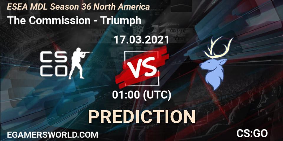 The Commission - Triumph: Maç tahminleri. 17.03.2021 at 01:00, Counter-Strike (CS2), MDL ESEA Season 36: North America - Premier Division