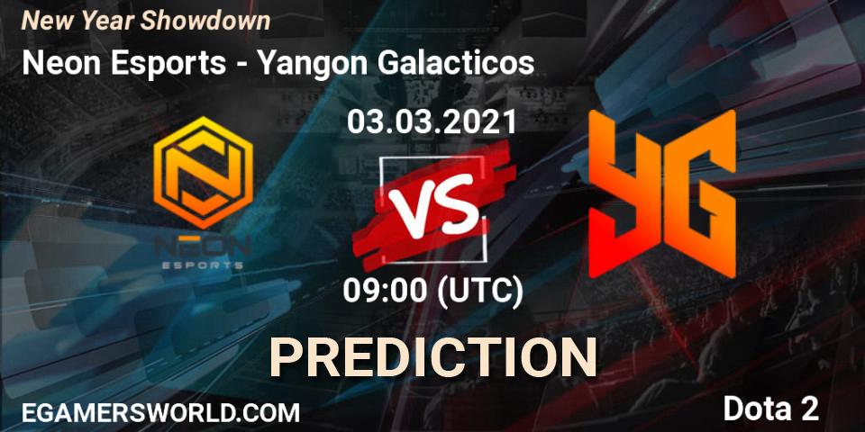 Neon Esports - Yangon Galacticos: Maç tahminleri. 03.03.2021 at 09:24, Dota 2, New Year Showdown