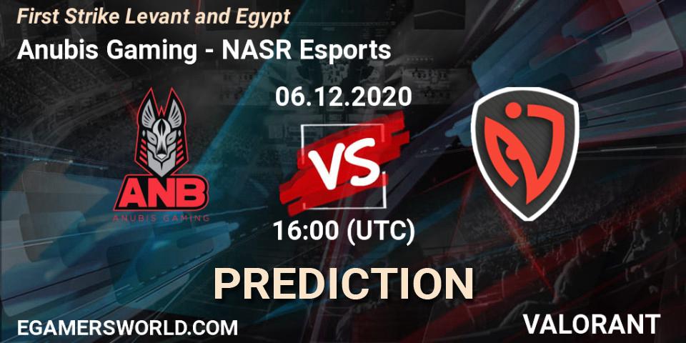 Anubis Gaming - NASR Esports: Maç tahminleri. 06.12.2020 at 16:00, VALORANT, First Strike Levant and Egypt
