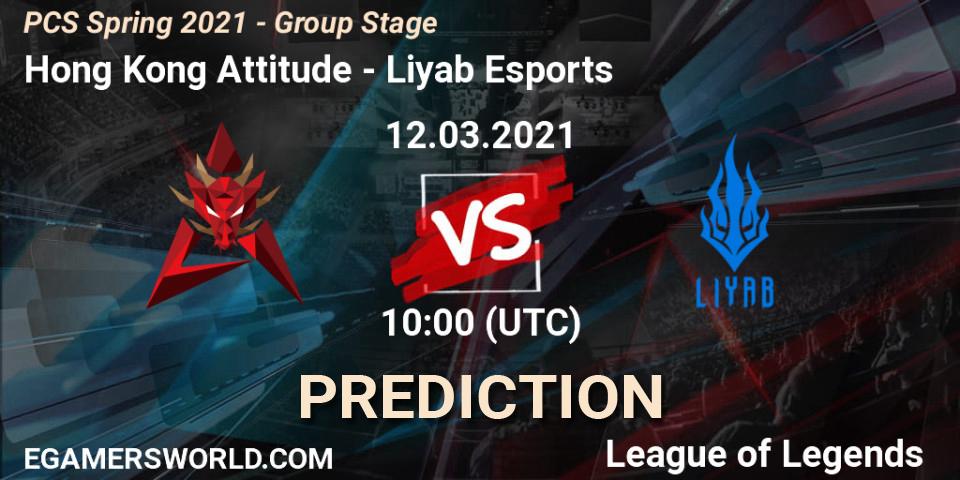 Hong Kong Attitude - Liyab Esports: Maç tahminleri. 12.03.2021 at 10:00, LoL, PCS Spring 2021 - Group Stage