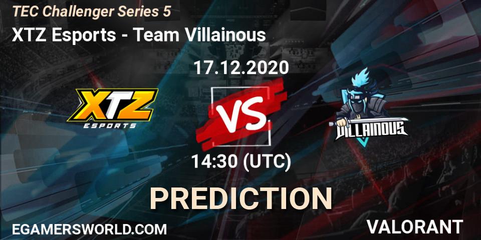 XTZ Esports - Team Villainous: Maç tahminleri. 17.12.2020 at 14:30, VALORANT, TEC Challenger Series 5