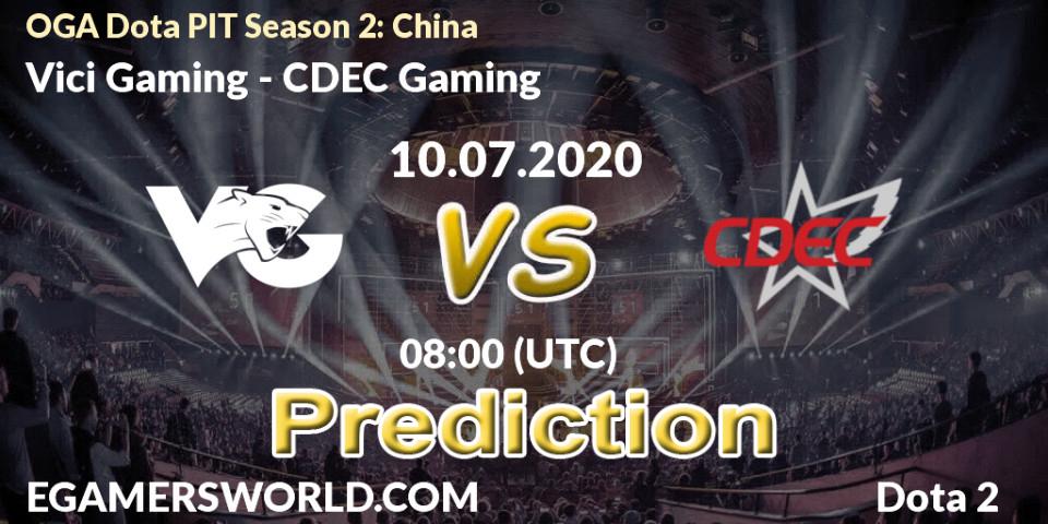 Vici Gaming - CDEC Gaming: Maç tahminleri. 10.07.2020 at 08:00, Dota 2, OGA Dota PIT Season 2: China