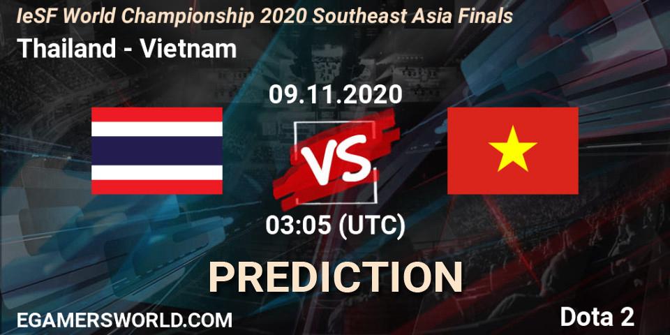 Thailand - Vietnam: Maç tahminleri. 09.11.2020 at 03:20, Dota 2, IeSF World Championship 2020 Southeast Asia Finals