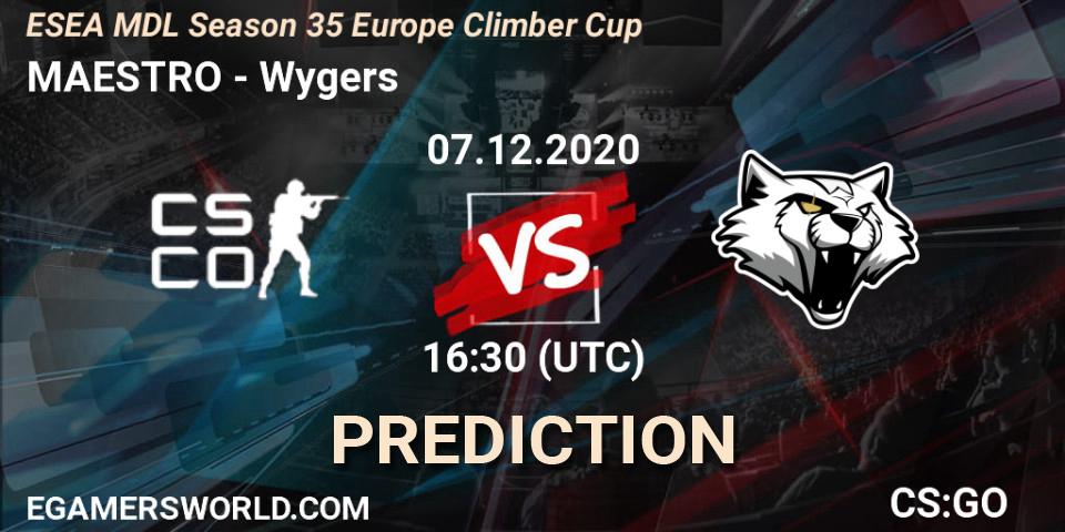 MAESTRO - Wygers: Maç tahminleri. 07.12.2020 at 16:30, Counter-Strike (CS2), ESEA MDL Season 35 Europe Climber Cup