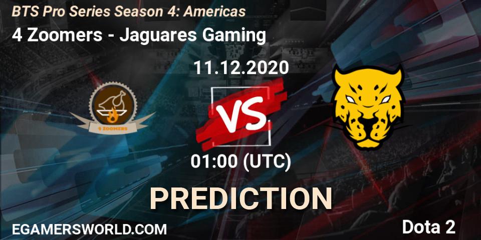 4 Zoomers - Jaguares Gaming: Maç tahminleri. 10.12.2020 at 23:38, Dota 2, BTS Pro Series Season 4: Americas