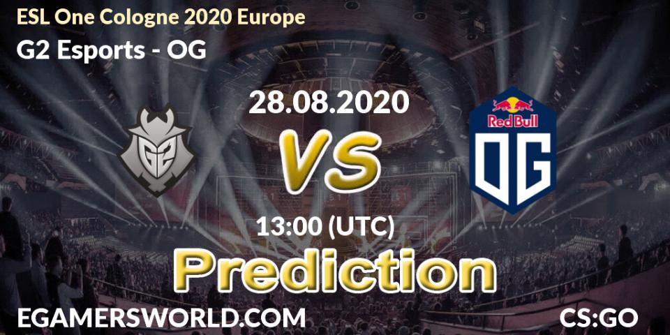 G2 Esports - OG: Maç tahminleri. 28.08.2020 at 13:00, Counter-Strike (CS2), ESL One Cologne 2020 Europe