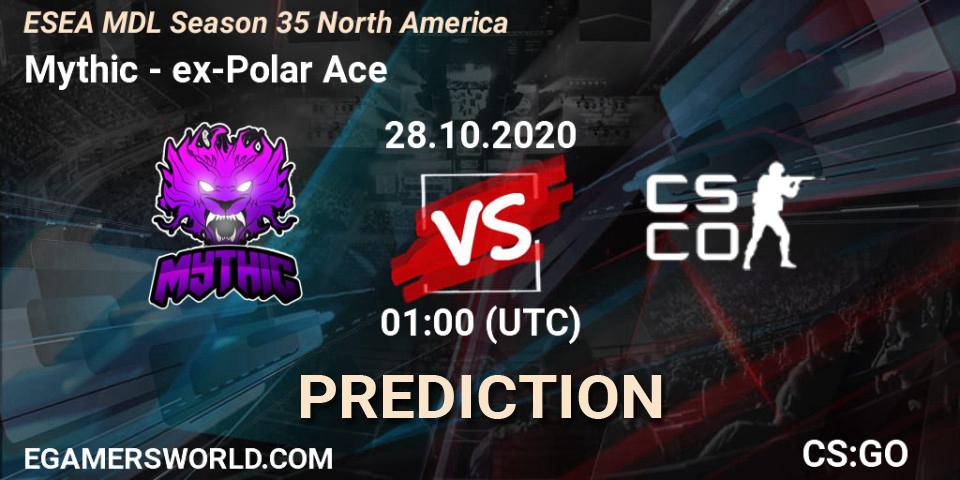Mythic - ex-Polar Ace: Maç tahminleri. 28.10.2020 at 01:00, Counter-Strike (CS2), ESEA MDL Season 35 North America