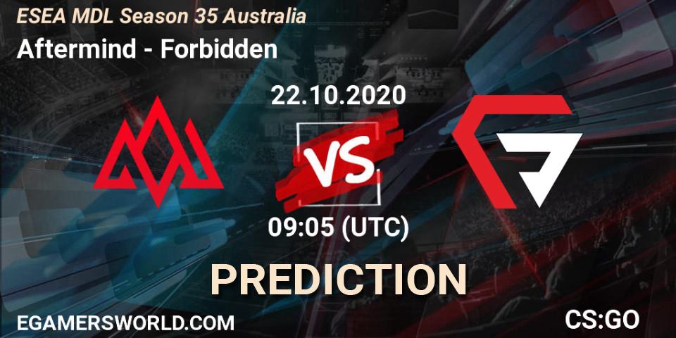 Aftermind - Forbidden: Maç tahminleri. 22.10.2020 at 09:05, Counter-Strike (CS2), ESEA MDL Season 35 Australia