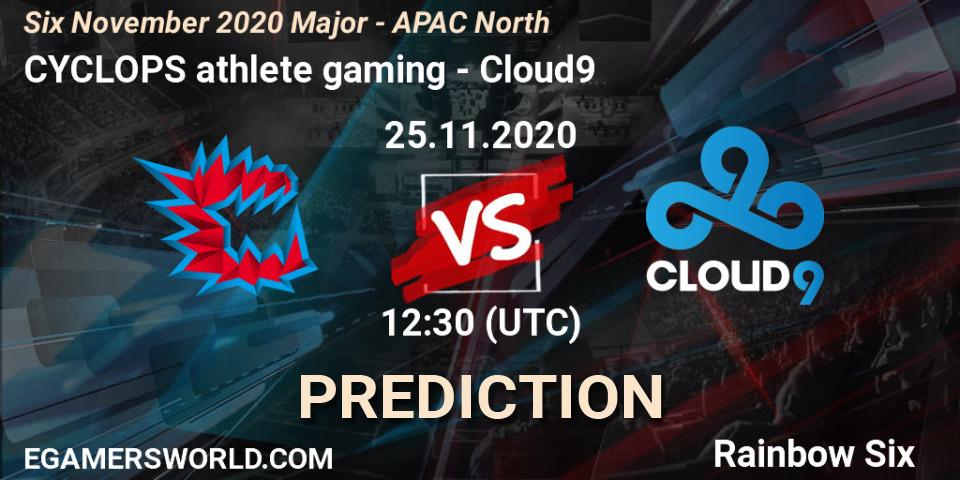 CYCLOPS athlete gaming - Cloud9: Maç tahminleri. 25.11.2020 at 09:00, Rainbow Six, Six November 2020 Major - APAC North