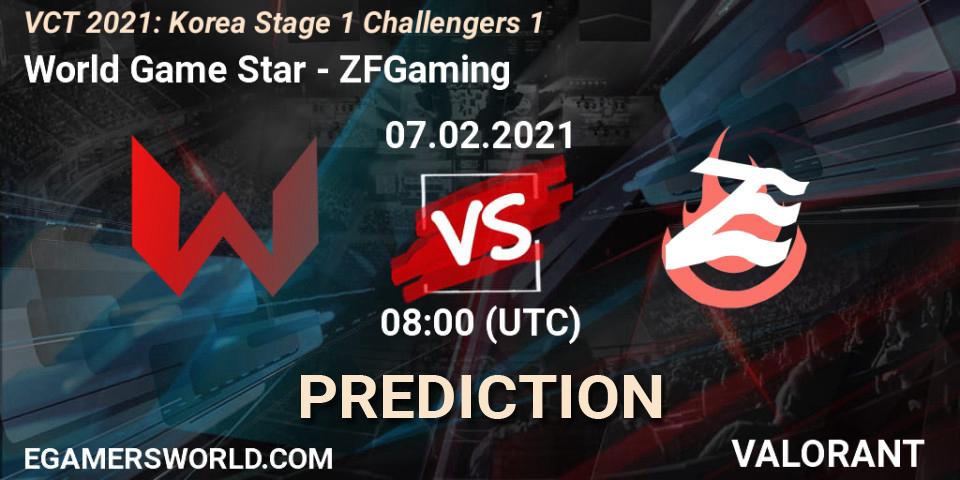 World Game Star - ZFGaming: Maç tahminleri. 07.02.2021 at 10:00, VALORANT, VCT 2021: Korea Stage 1 Challengers 1