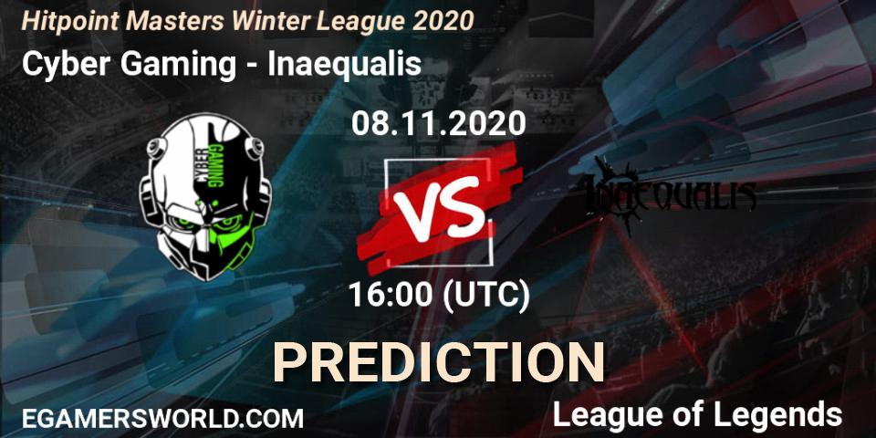 Cyber Gaming - Inaequalis: Maç tahminleri. 08.11.2020 at 16:00, LoL, Hitpoint Masters Winter League 2020