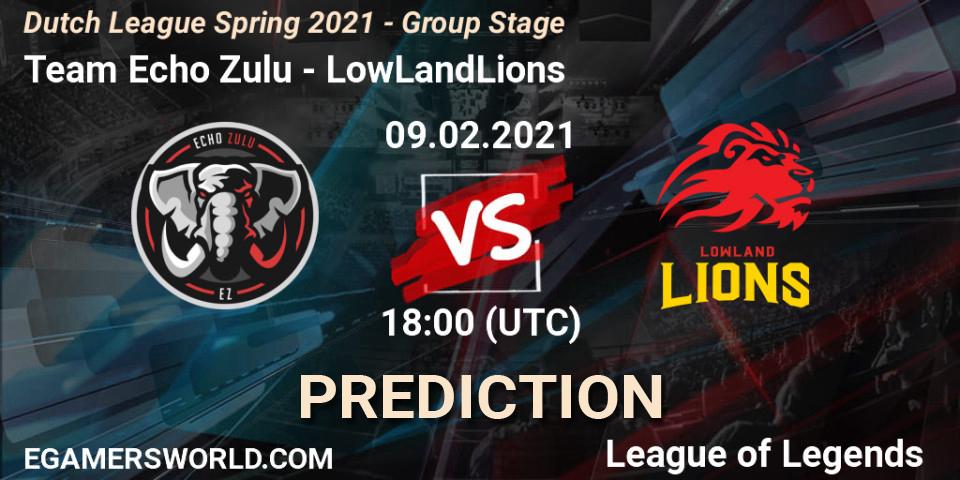 Team Echo Zulu - LowLandLions: Maç tahminleri. 09.02.2021 at 18:00, LoL, Dutch League Spring 2021 - Group Stage