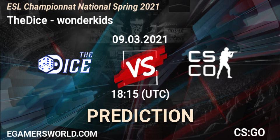 TheDice - wonderkids: Maç tahminleri. 09.03.2021 at 19:30, Counter-Strike (CS2), ESL Championnat National Spring 2021