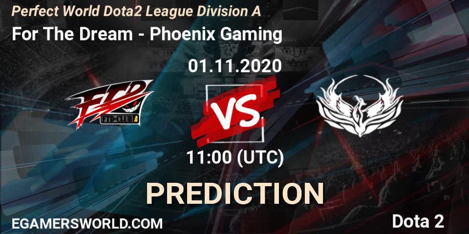 For The Dream - Phoenix Gaming: Maç tahminleri. 01.11.20, Dota 2, Perfect World Dota2 League Division A