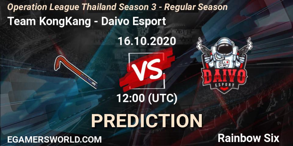 Team KongKang - Daivo Esport: Maç tahminleri. 16.10.2020 at 12:00, Rainbow Six, Operation League Thailand Season 3 - Regular Season