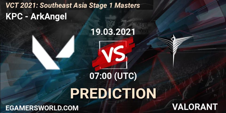 KPC - ArkAngel: Maç tahminleri. 19.03.2021 at 07:00, VALORANT, VCT 2021: Southeast Asia Stage 1 Masters