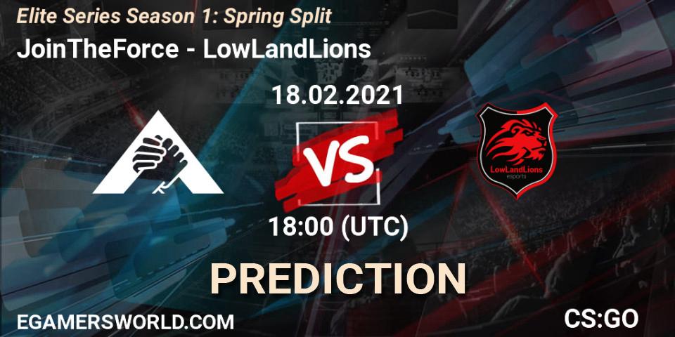JoinTheForce - LowLandLions: Maç tahminleri. 18.02.2021 at 18:00, Counter-Strike (CS2), Elite Series Season 1: Spring Split